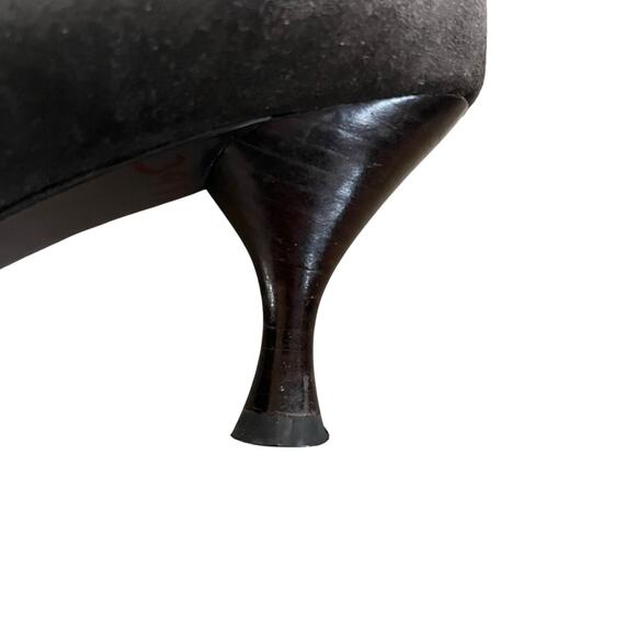 Anne Klein Chocolate Brown Suede Square Toe Kitten Heel Pumps Size 8.5M - Picture 7 of 8